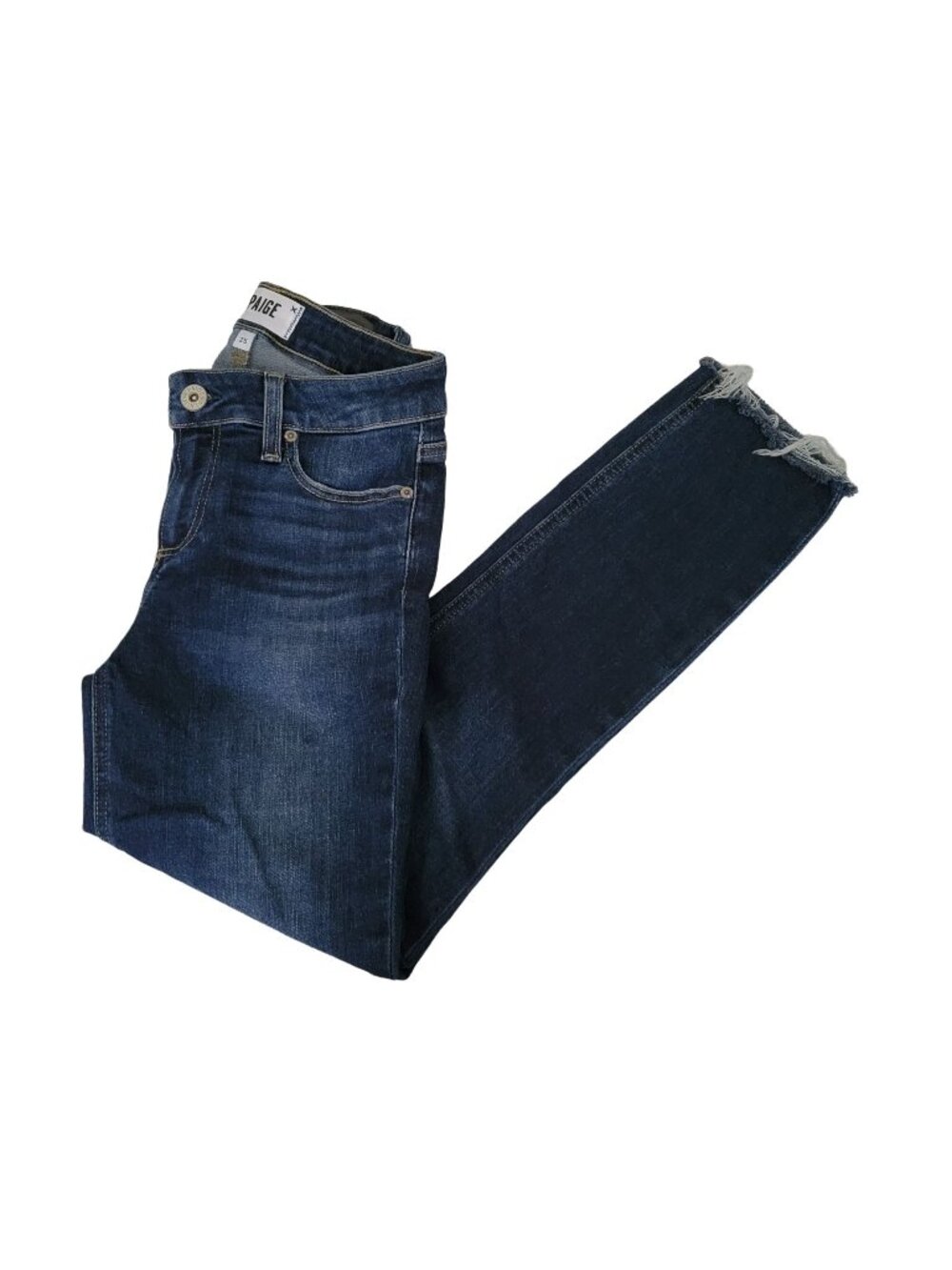 Paige Skyline Skinny Crop Jeans Womens Size 25 Low Rise Dark Wash Denim Pants